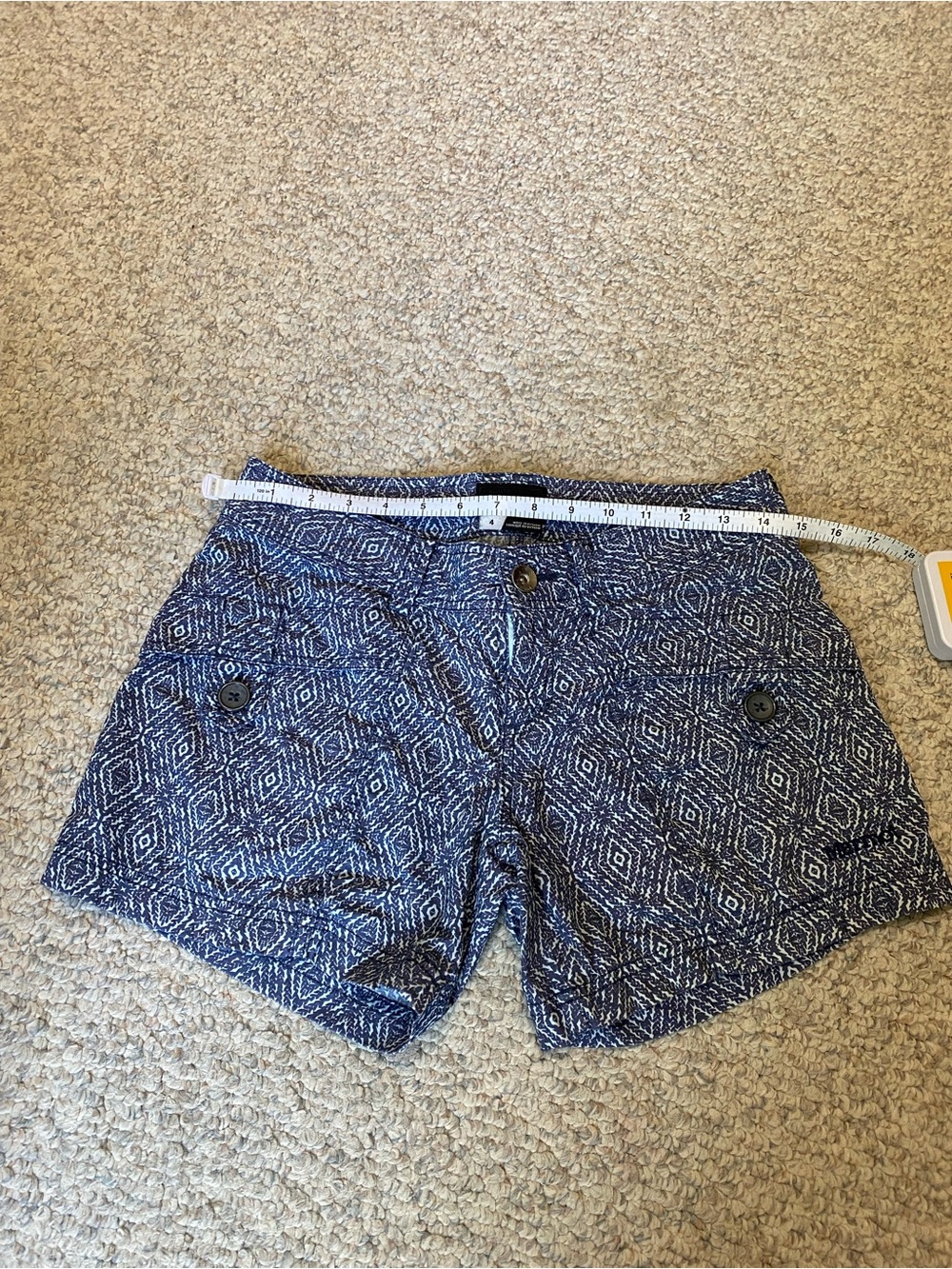 Marmot Blue Diamond-Pattern Athletic Shorts